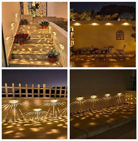 LAMPA KINKIET SOLARNA NAŚCIENNA OGRODOWA 2SZT 6 LED LAMPY ZEWNETRZNE