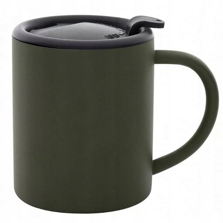 KUBEK STALOWY TERMICZNY ZAMYKANY 250 ML ZIELONY NA PODRÓŻ DO PRACY