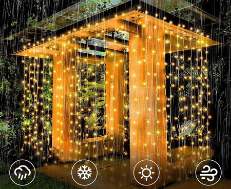 lampki led drucik kurtyna 300 led zewnetrzna wewnetrzna USB NA PRAD