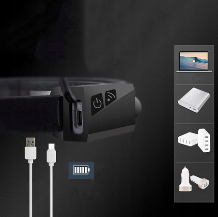 LATARKA CZOŁOWA WĘDKARSKA Z CZUJNIKIEM RUCHU LEKKA 70G COB