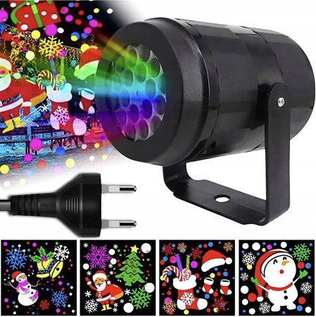 PRJEKTOR ŚWIĄTECZNY RZUTNIK LASEROWY LED NA DOM ŚNIEŻYNKI RGB WZORY
