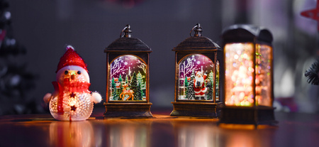 LAMPION LATARENKA LED OZDOBA ŚWIĄTECZNA LED RENIFER BOŻE NARODZENIE