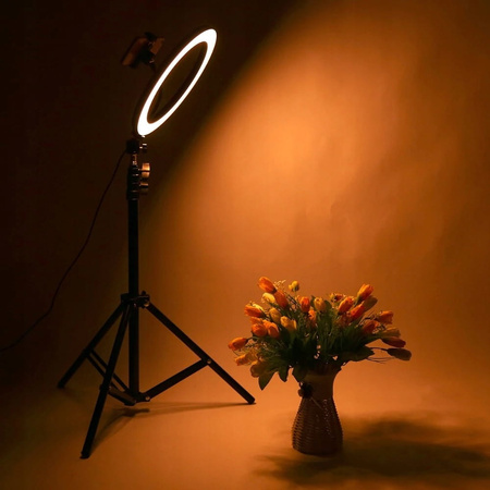 LAMPA PIERŚCIENIOWA 60W RING MAKIJAŻU STATYW 220cm