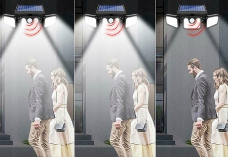 LAMPA SOLARNA OGRODOWA Z ODDZIELNYM PANELEM CZUJNIKAMI MOCNA 200W