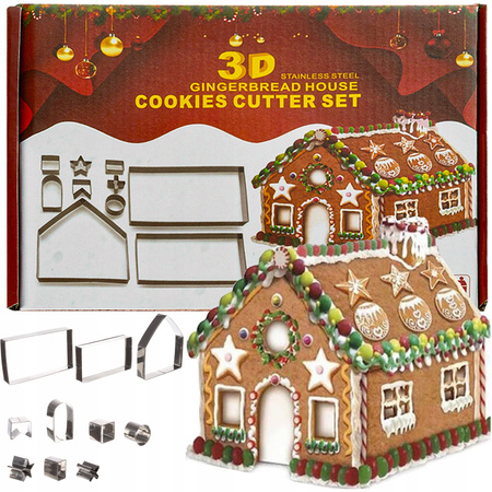 ZESTAW FOREMEK NA CHATKĘ DOMEK Z PIERNIKA 10el. ZESTAW WYKRAWACZY CHATKA