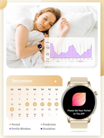 KOBIECY SMARTWATCH DLA DZIEWCZYNY PREZENT AMOLED BRANSOLETA SILIKON SMART