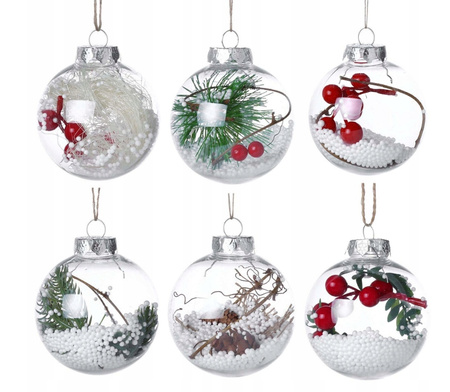 ZESTAW BOMBEK AKRYLOWYCH 10x OTWIERANE 10CM BOMBKI PRZEŹROCZYSTE