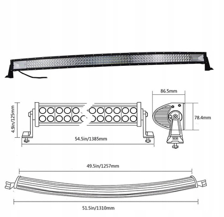 PANEL LED LAMPA ROBOCZA HALOGEN 1500W 12-24V CREE na samochód ciężarówkę