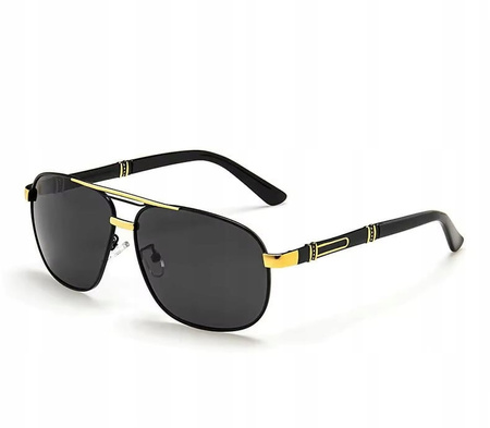 Okulary Przeciwsłoneczne Męskie PILOTKI UV400 KAT. UV 3 AVIATOR ETUI