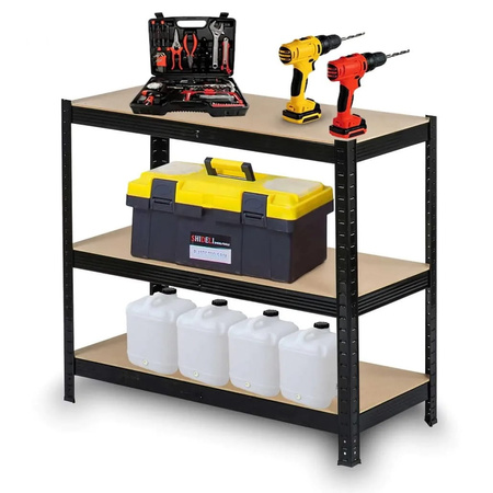REGAŁ MAGAZYNOWY GARAŻOWY CZARNY PREMIUM 4 półki 700kg 172x80x30