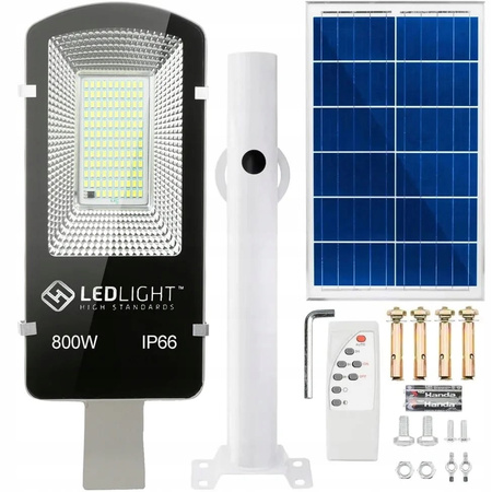 LATARNIA OGRODOWA LAMPA SOLARNA NA SŁUP MOCNA 800W PANEL ULICZNA 146LED