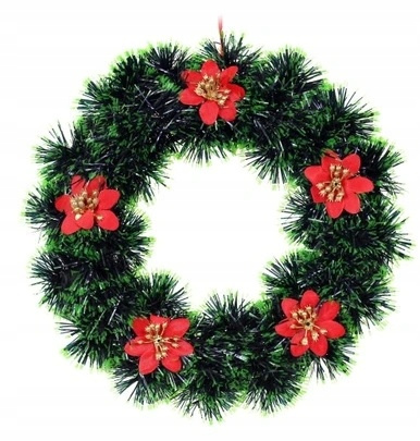 ŚWIĄTECZNY WIANEK STROIK DEKORACYJNY OZDOBA NA DRZWI WIENIEC L 27 cm