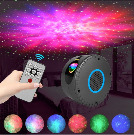 PROJEKTOR GWIAZD RZUTNIK LAMPKA NOCNA GŁOŚNIK USB BLUETOOTH PILOT NEBULA