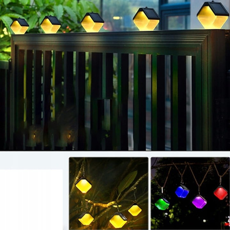 2x ZAWIESZKA LED SOLARNA KAGANEK RGB LUB CIEPŁY