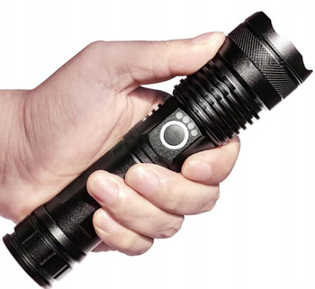 BARDZO MOCNA WOJSKOWA LATARKA LED WĘDKARSKA Z TAKTYCZNYM ZOOMEM