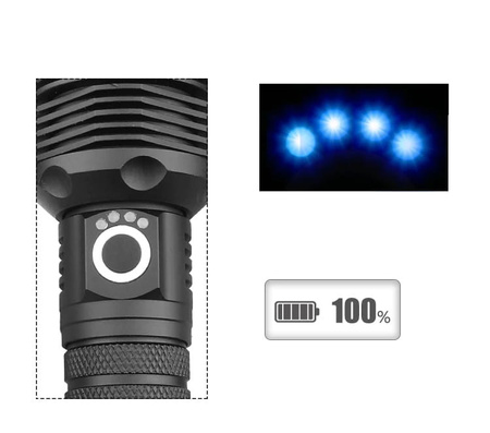 BARDZO MOCNA Latarka Taktyczna LED CREE XHP50 1 km