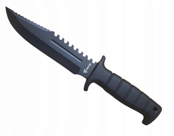 NÓŻ PIŁA SZTYLET RAMBO 29CM Full Tang STAL NIERDZEWNA 420 + POKROWIEC