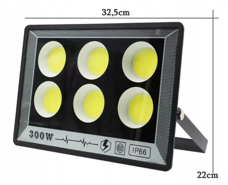 MOCNA LAMPA DO GARAŻU OGRODU NA ELEWACJE 300W IP66 NA LATA DIODY COB