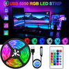 TAŚMA LED RGB USB 5050 5M WODOODPORNA 5V + PILOT