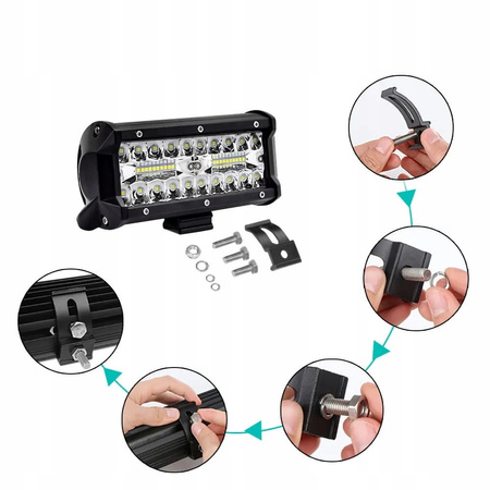 LAMPA ROBOCZA DO ciężarówki LED BAR 17cm 120W 12 24V CREE DALEKOSIĘŻNA