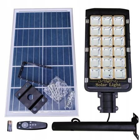 LAMPA ULICZNA LED SOLARNA 100W - PRZEMYSŁOWY MODEL Z BATERIĄ 20 Ah