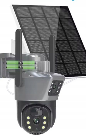 KAMERA obrotowa zewnętrzna solarna gsm 4G lte sim 2 OBIEKTYWY VISION 8MP 4K