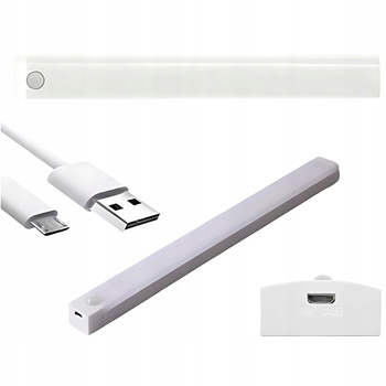 LAMPKA PODSZAFKOWA LED Z CZUJNIKIEM RUCHU 20CM POD MEBLE SAMOPRZYLEPNA