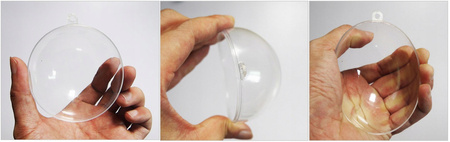 ZESTAW BOMBEK AKRYLOWYCH 10x OTWIERANE 10CM BOMBKI PRZEŹROCZYSTE