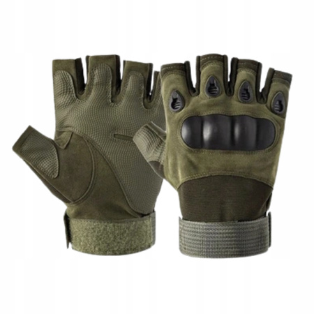 Rękawice Taktyczne Ochronne Usztywniane Ochrona kostek Bez palców r. XL
