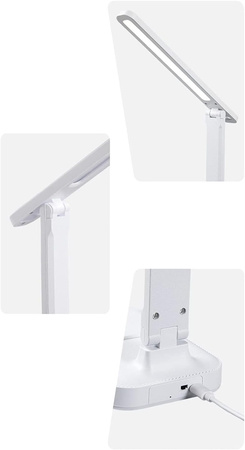 LAMPKA BIURKOWA LED Z AKUMULATOREM SZKOLNA NA BIURKO DTYKOWA KREŚLARSKA USB