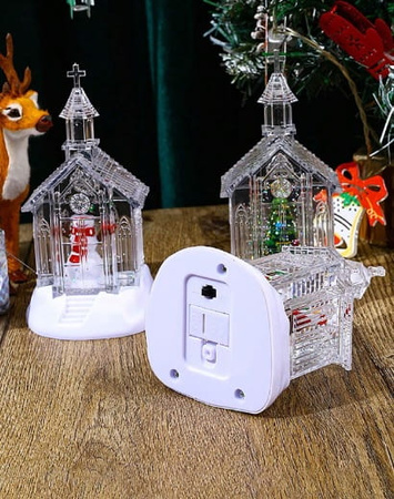 OZDOBA ŚWIĄTECZNA DOMEK LED PODŚWIETLANY FIGURKA BOŻE NARODZENIE