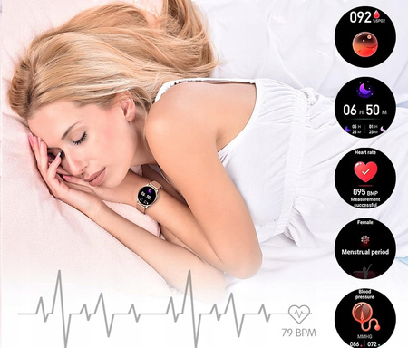 smartwatch DAMSKI IP68 NA BRANSOLECIE ELEGANCKI WODOODPORNY ZEGAREK PREZENT