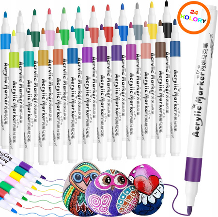 MARKERY AKRYLOWE PISAKI MAZAKI FLAMASTRY 24 DO RÓŻNYCH POWERZCHNI