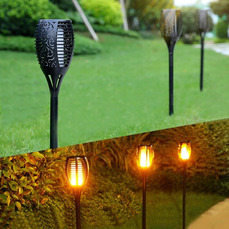 Pochodnia Solarna Lampa LED Ogrodowa PŁOMIEŃ 78 CM