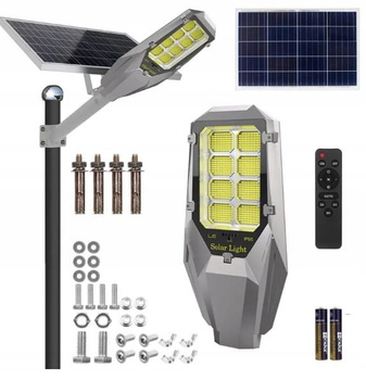 LATARNIA OGRODOWA SOLARNA NA SŁUP MOCNA 2000W LAMPA uliczna AKUMULATOR 40Ah