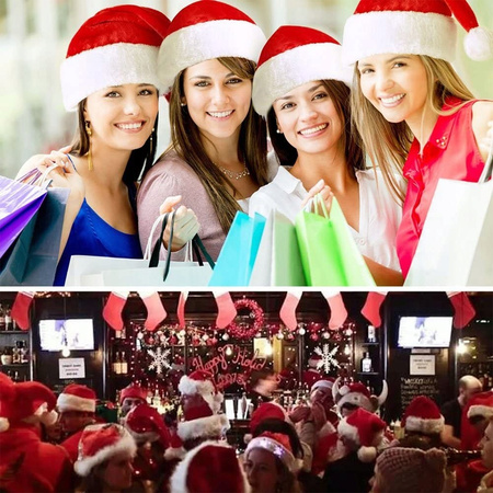 CZAPKA ŚWIĘTEGO ŚW MIKOŁAJA PLUSZOWA STRÓJ NA MIKOŁAJKI ŚWIĘTA Z POMPONEM