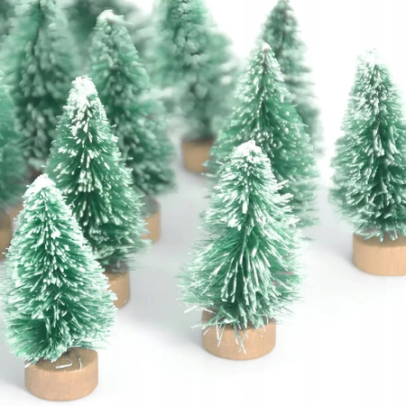 Zestaw CHOINKI 3 SZTUKI MINI ŚWIĄTECZNE BOŻE NARODZENIE OZDOBA NA PNIU