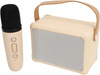 PRZENOSNY GŁOŚNIK BLUETOOH KARAOKE + 2 MIKOROFONY PANEL LED PODŚWIETLENIE