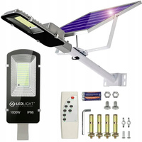 LATARNIA OGRODOWA LAMPA SOLARNA NA SŁUP MOCNA 1000W PANEL ULICZNA 264 LED