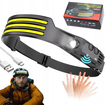 LATARKA TURYSTYCZNA CZOŁOWA NA GŁOWĘ CZOŁÓWKA MOCNA CZUJNIK RUCHU AKU