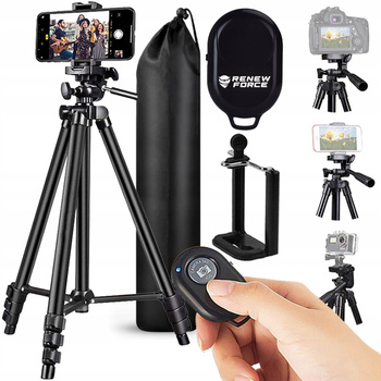 TRIPOD STATYW DO ZDJĘĆ 120CM PILOT UCHWYT DO SMARTFONA SELFIE STICK