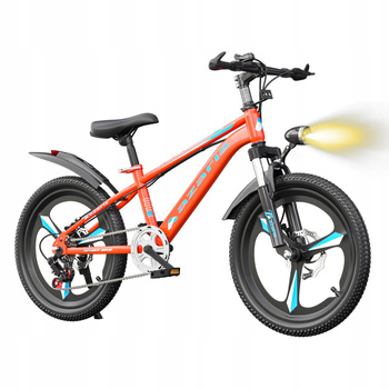 ROWER DZIECIĘCY ROWEREK 20 CALI TARCZE KOŁA BOCZNE AMORTYZATOR PRZERZUTKI