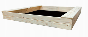 Piaskownica DREWNIANA Z SIEDZISKIEM 180X180X20 OTWARTA 400KG POJEMNOŚCI
