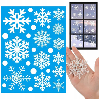NAKLEJKI ŚWIĄTECZNE OZDOBY NA SZYBĘ OKNO PŁATKI ŚNIEGU śnieżynki ozdoba