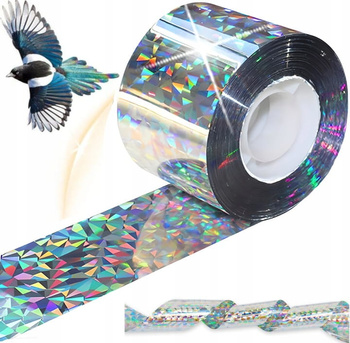 Odblaskowa taśma odstraszająca ptaki 50m ochrona ogrodu ODSTRASZACZ ODBLASK