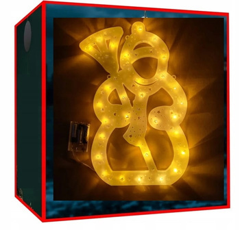 OZDOBA ŚWIĄTECZNA LED BAŁWAN NA OKNO SZYBĘ BOŻE NARODZENIE