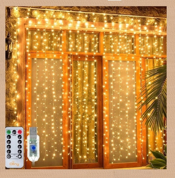 lampki led drucik kurtyna 300 led zewnetrzna wewnetrzna USB NA PRAD