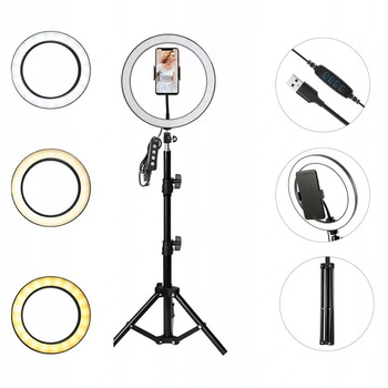 LAMPA PIERŚCIENIOWA 60W RING MAKIJAŻU STATYW 220cm