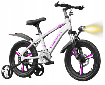 ROWEREK DLA DZIEWCZYNKI RÓŻOWY HAMULACE AMORTYZATOR LED 16 CALI WZMACNIANY