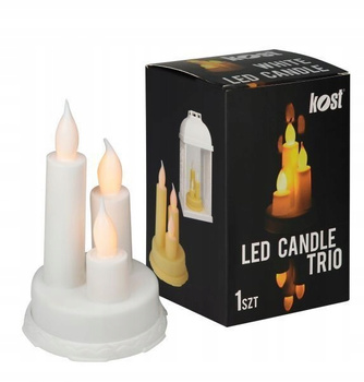 Świeca LED potrójna Wkłady do Zniczy na baterie Mocne Światło ŚWIECZKI